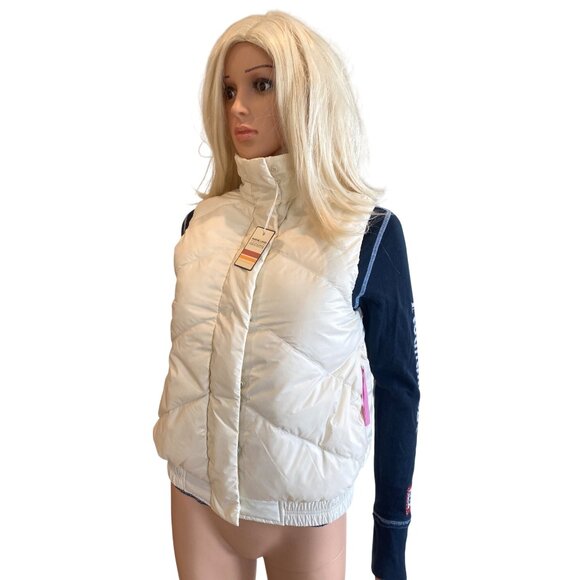 NWT Marine Layer XS Reversible Antuco Puffer Vest Ivory Pink colorblock $158 - Picture 17 of 17